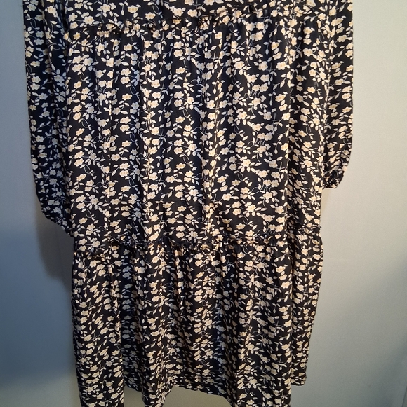 Hayden Los Angeles Elegant Black and White Floral Dress 2XL Cottagecore Tiered - Picture 8 of 15